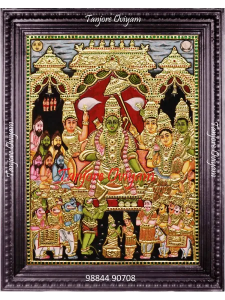 Ramar Pattabishegam Tanjore Painting – Royal Coronation Scene